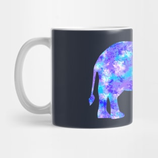 Elephant Silhouette in Blue Lavender & Aqua Mug